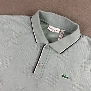Lacoste Polo Shirt Mens Medium Blue Classic Fit Cotton Croc‎ Logo Embroidered